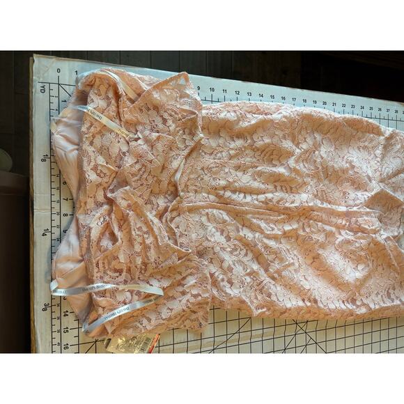 NWT David's Bridal Short Popover Lace Petal Pink Bridesmaid Dress Sz 4 - Picture 16 of 16